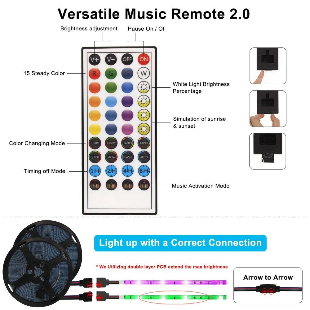 LED Strip Lights 5050 RGB Bluetooth Room Light